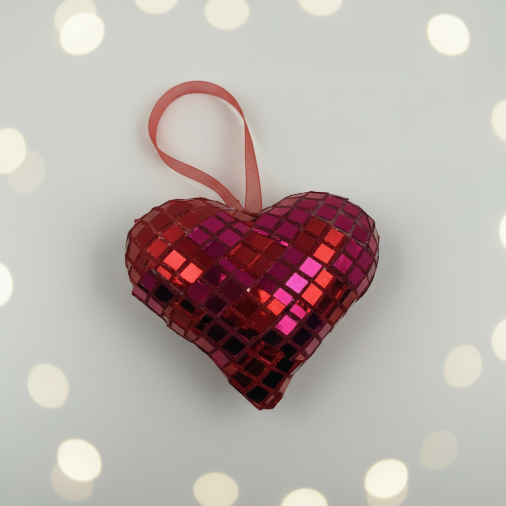Mosaic Sequin Heart Hanging Ornaments