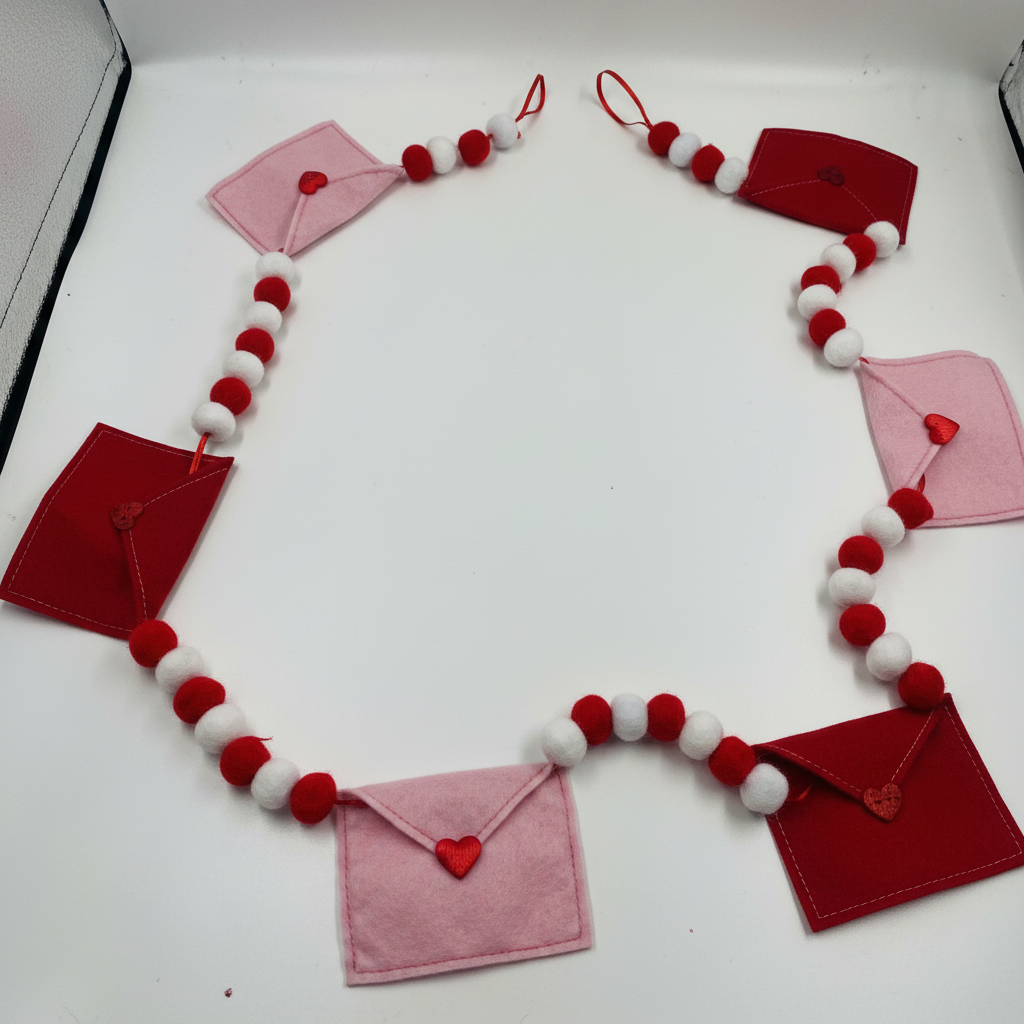 Love Letter Felt Pom Pom Garland
