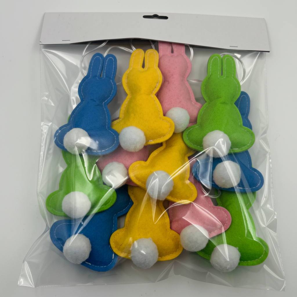 Mini Felt Easter Bunny Hanging Ornaments Pack