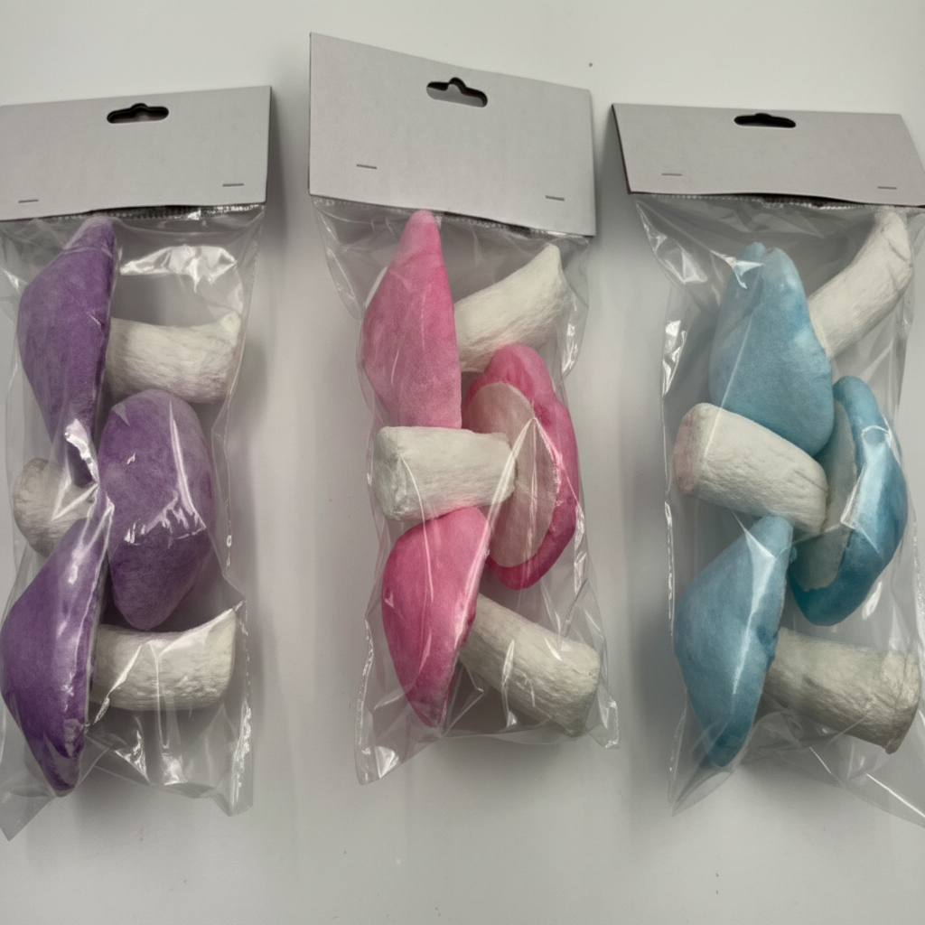 Mini Artificial Mushroom Ornaments Pack