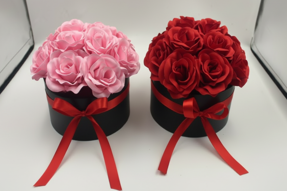 Artificial Rose Flower Box Gift Arrangement