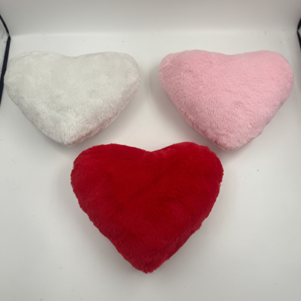 Plush Fuzzy Heart Cushion - Romantic Home Decor