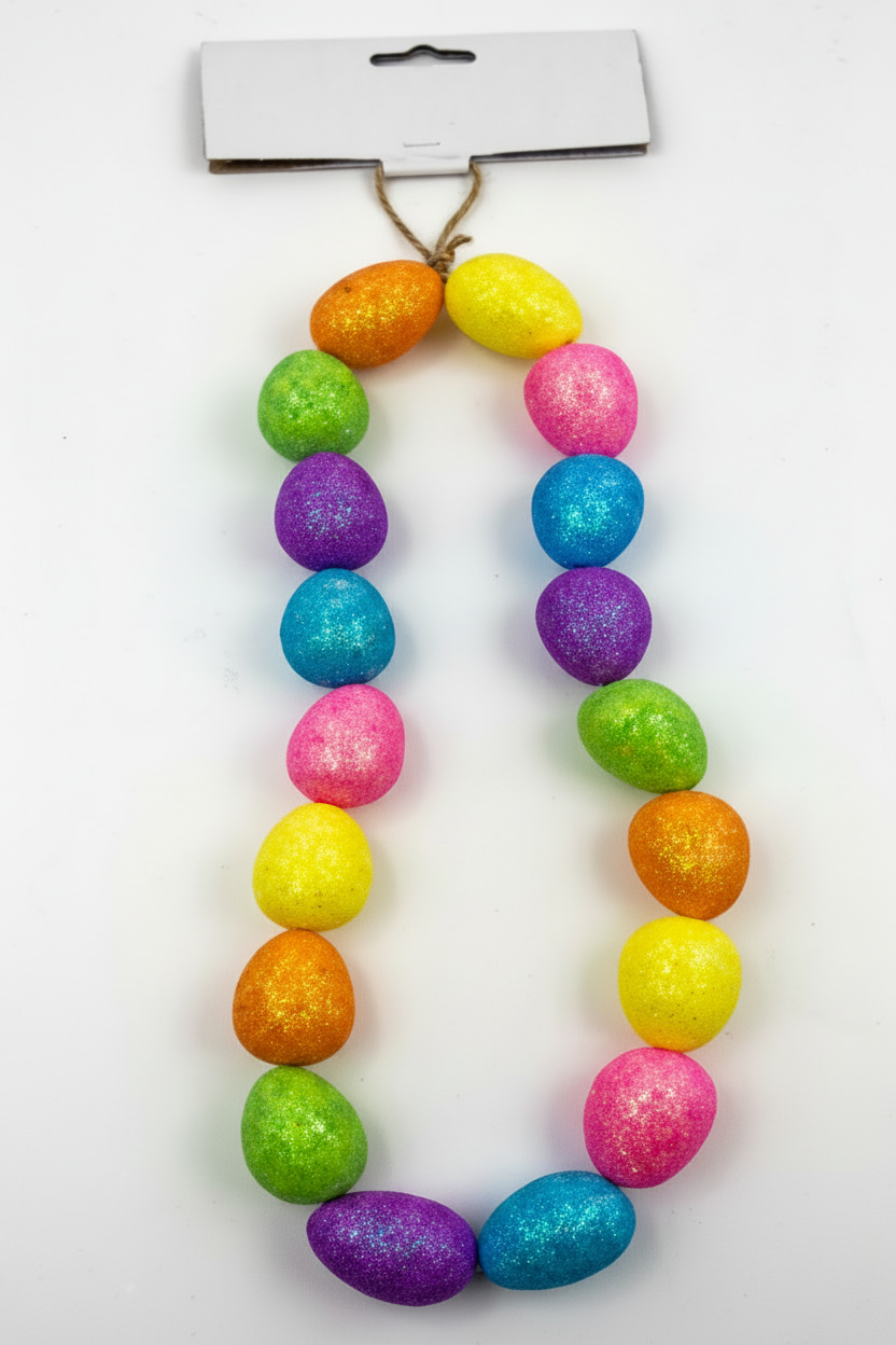 Easter Egg Hanging Garland - Glitter &amp; Splatter Patterns