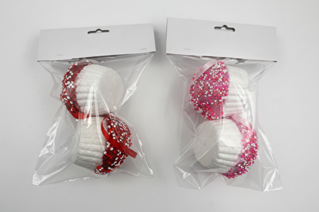 Mini Faux Cupcake Decorative Ornaments Set (2pc)